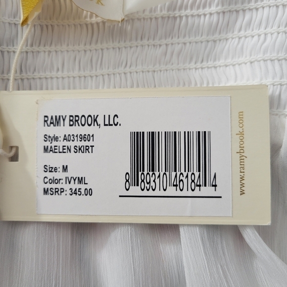 Ramy Brook White Embroidered Embellished Maelen Skirt NWT - Picture 13 of 14